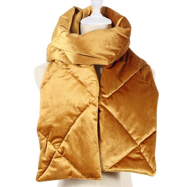 Foxmother brand 18cm*180cm vintergrå sammet pläd halsduk wrap sjalar: Gul