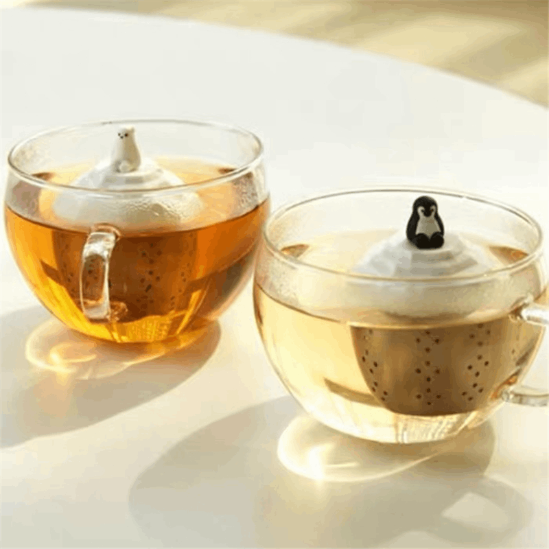 Tea Bag Food Grade Leaf Herbal Spice Filter 1 Pcs Penguin Shape Tea Infuser Strainers Filter Loose Silicone Koreanstype
