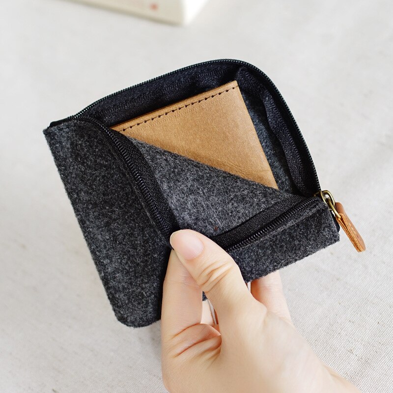 Feminino meninas bonito sentiu moda simples moeda bolsa carteira curta bolsa pequena mudança bolsa titular do cartão chave cor sólida meninas