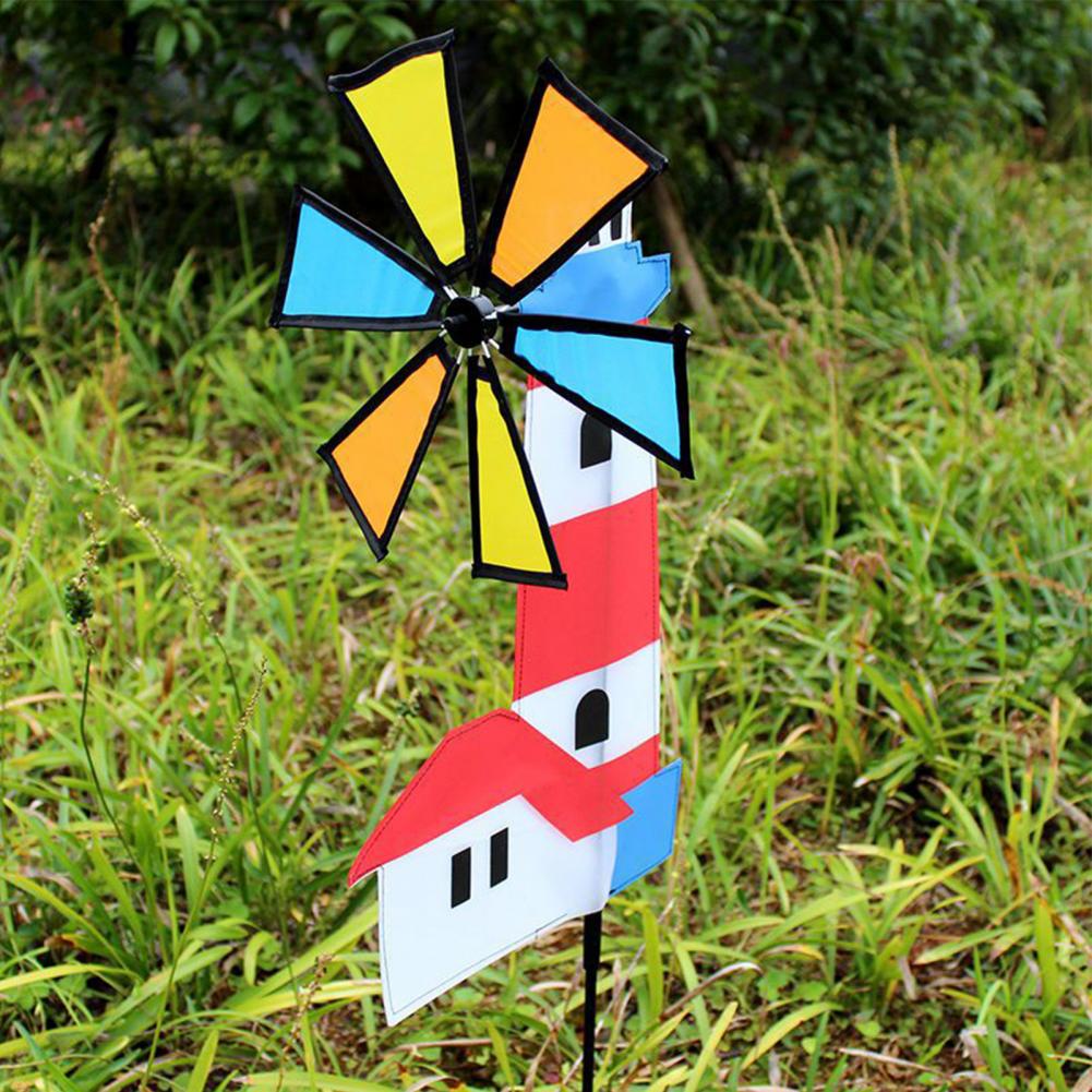 Moulin à vent stéréoscopique, Installation facile, tissu 3D, maison tourbillon Pinwheel pour enfants, jouet nostalgique traditionnel pour l&#39;extérieur