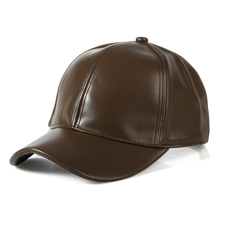 Winter Mannen Warme Baseball Cap Pu Leer Winddicht Leisure Outdoor Sport Cap Effen Kleur Vader Casquette: Donkergrijs