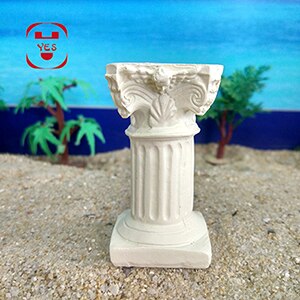 YES Resin Roman Column Pillar Greek Column Model Statue Miniature Sandplay Game Garden Yard Diorama Scenery Layout Accessory: Creamy White