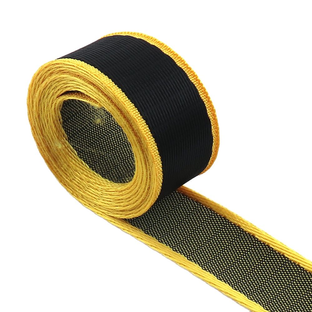 25mm Yellow Black Webbing With Letter Pattern Ribbon Polyester Cotton Canvas Webbing Belt Strap Garments Ribbon DIY Accessories