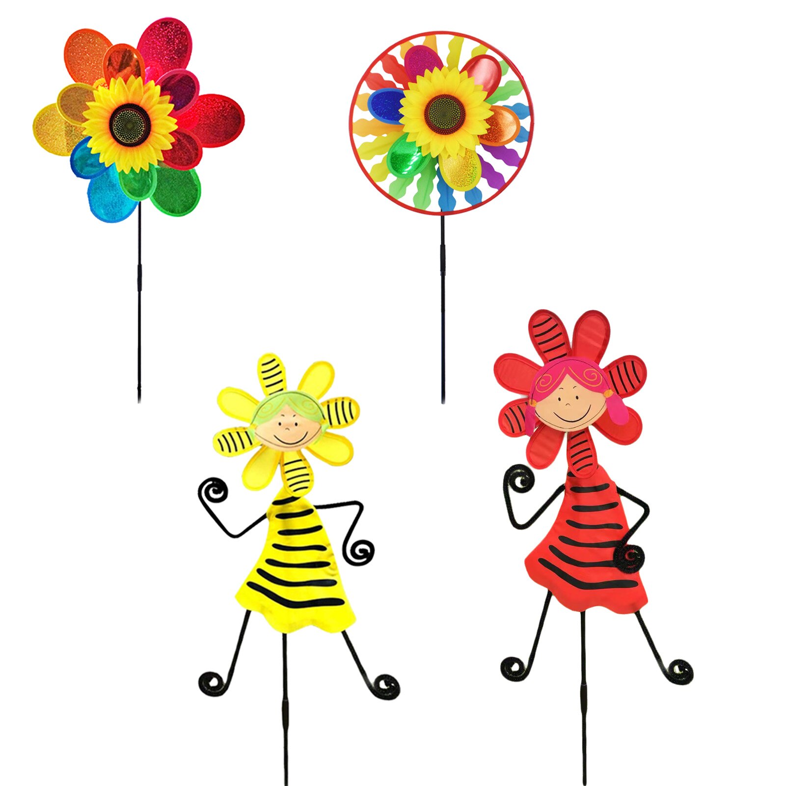 Moulin à vent en plastique coloré pour petite fille, décoration de jardin, jouet pour enfants