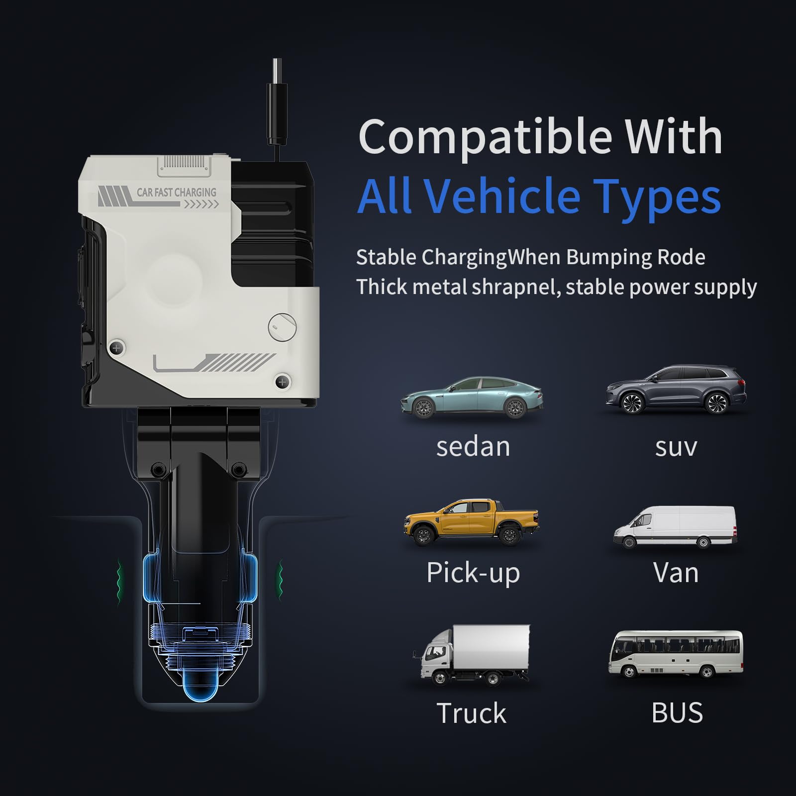 66W USB C Car Charger Adapter, 4-in-1 Retractable Car Charger with 2 USB Ports Car Charger for iPhone 16/15/14/13/12/11 and Andr