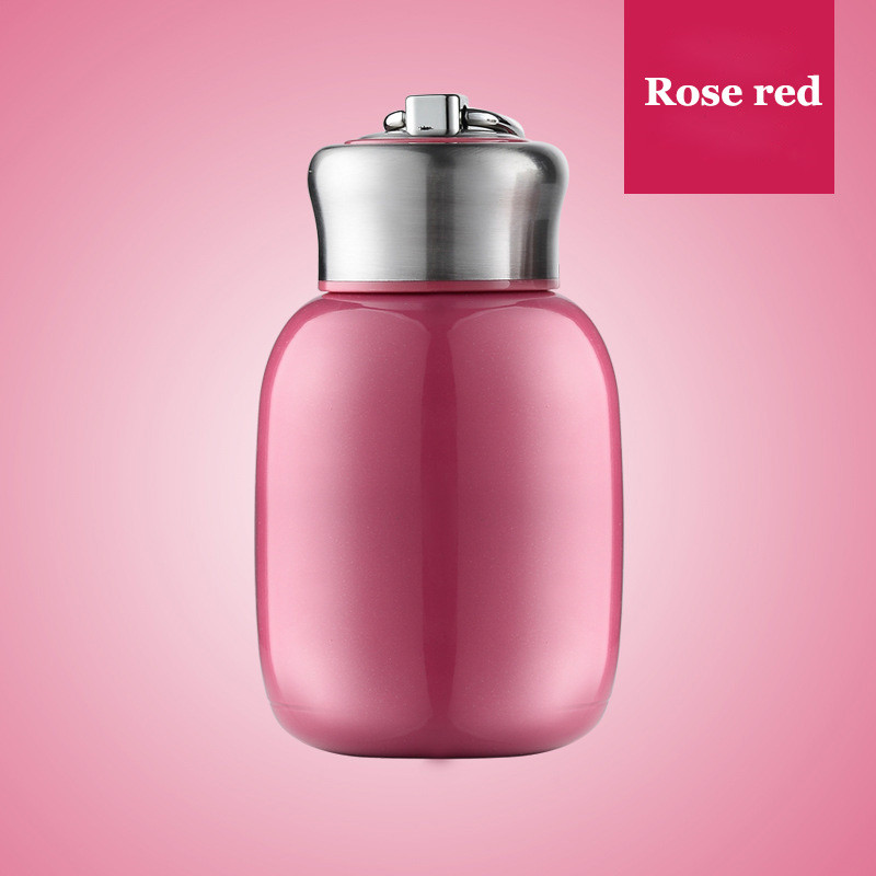 200 Ml/280 Ml Mini Leuke Koffie Thermosflessen Thermos Rvs Reizen Water Drinken Fles Thermosflessen Cups en Mokken: 200ML / Rose Red