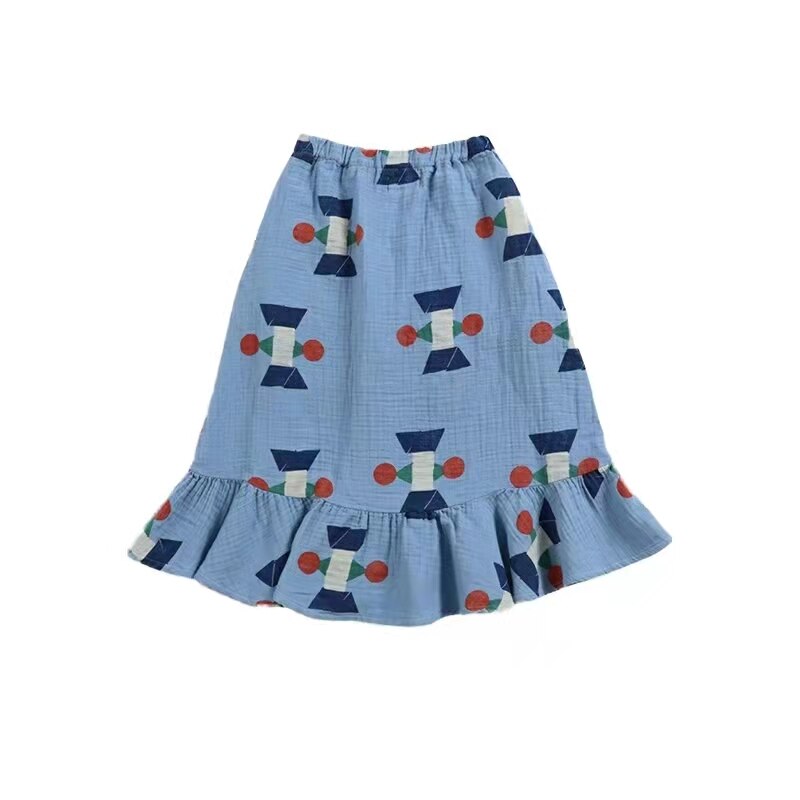 Gonne per ragazze 2022 gonna con stampa in cotone primavera estate per gilet per bambina gonna per bambini primavera abbigliamento per bambini: Skirt / 100 CM