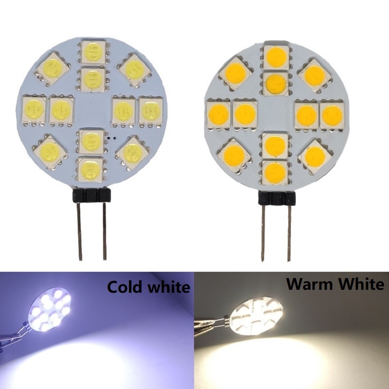 Bombilla LED G4 LED ronda Campana Extractora bombilla 12v 5050 SMD 6 24 12 9 LED reemplazar halógeno barco lámpara blanca luz blanca Spot