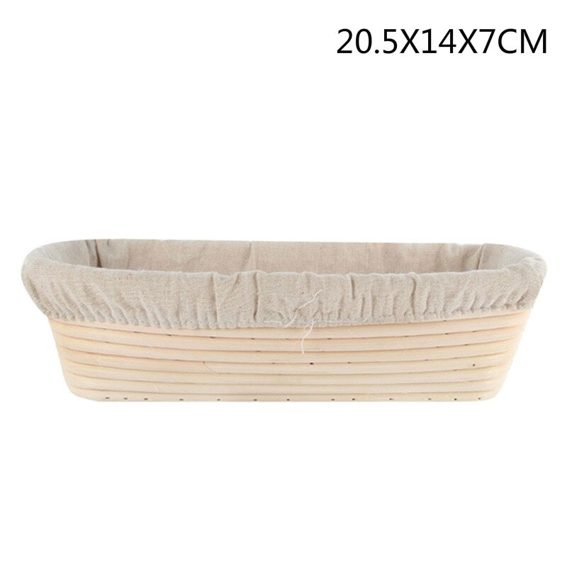 Banneton proofing brödkorg rund oval bakning kakformar jäsning av rotting brödkorg jäsning med tygpåse: 20.5 x 14 x 7cm