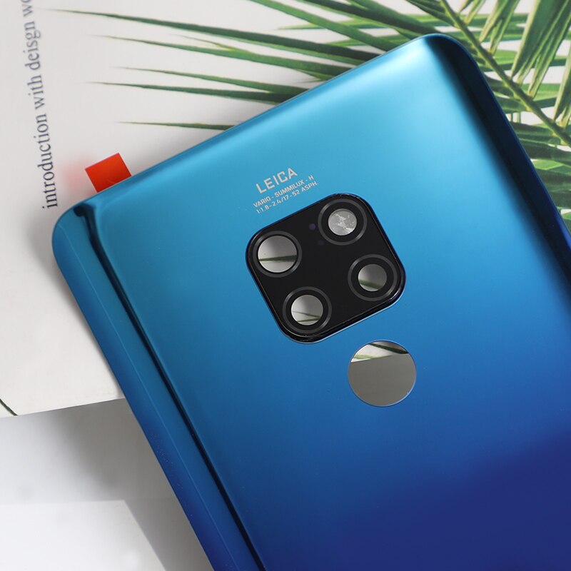 Carcasa Original Mate20 100% para Huawei Mate 20, funda de batería de cristal para reparación, reemplazo de funda trasera de teléfono y lente de cámara con logotipo