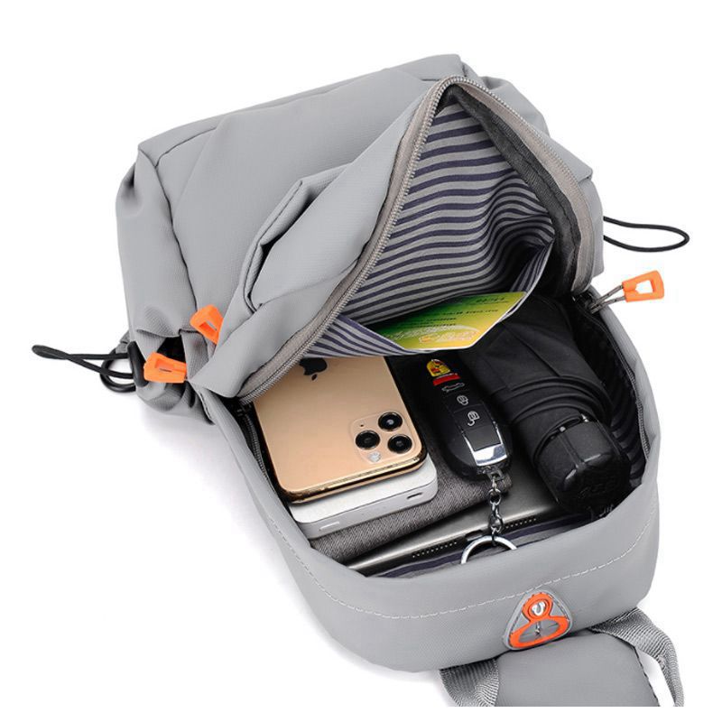 Bolso de pecho de negocios para hombre, mochila multifuncional de tela Oxford de , Color sólido, transpirable, para ordenador de ocio, novedad