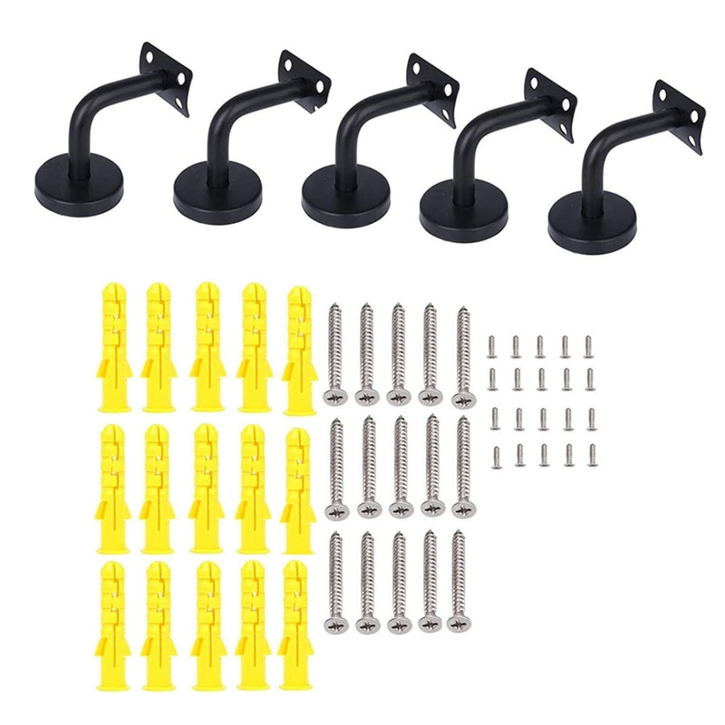 Sturdy Handrail Bracket, Solid Banister Rail Bracket, Stair Handrail-5PCS-Curved Joint: Default Title