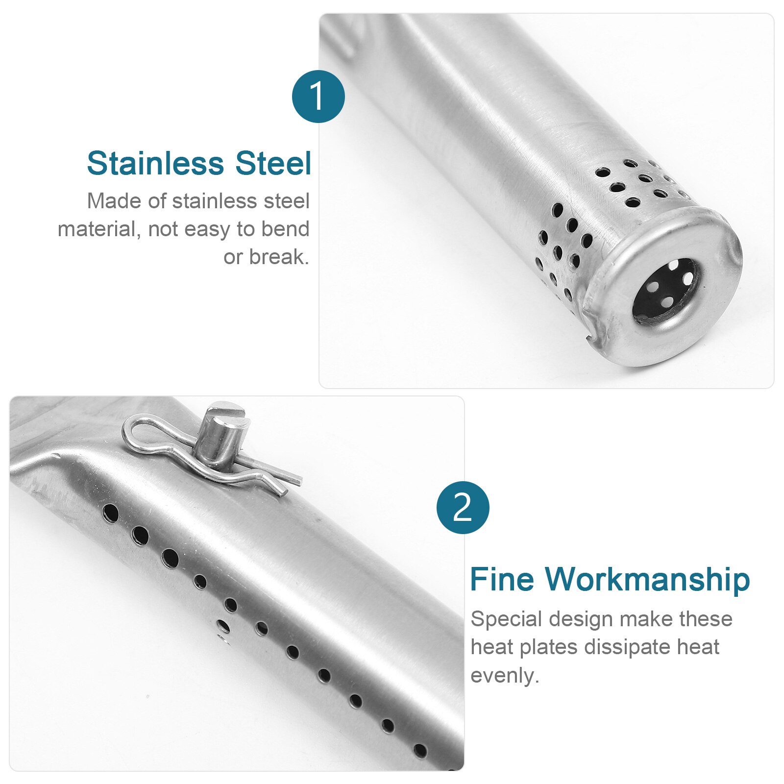 4pcs Stainless Steel Grill Burner Tubes BBQ-Element Tube Replacements Gas Grill Burner Tubes