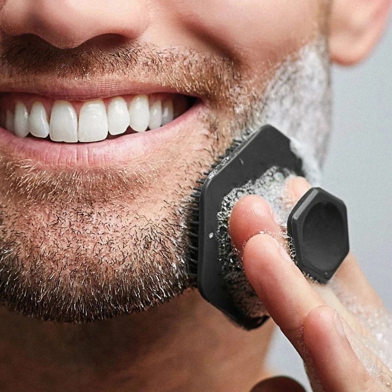 1 Silikon-Gesichtsreinigungsbürste, Silikon-Miniatur-Gesichtsbürste für Tiefenreinigung, Rasier- und Massagebürste, Gesichtsreiniger für Männer