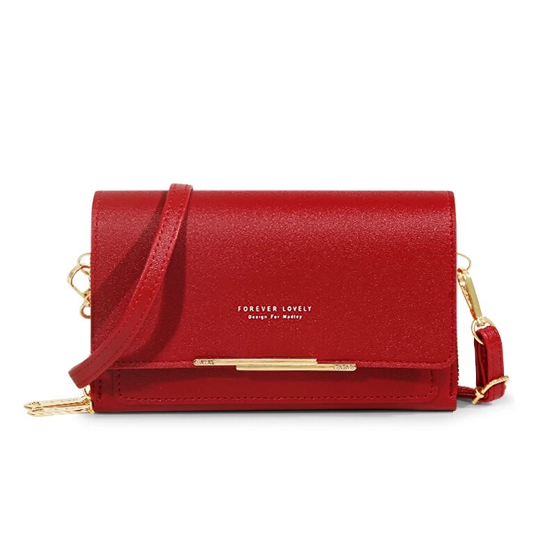 Pu Leather Women Handbags FemaleMultifunctional Large Capacity Shoulder BagsFashion Crossbody Bags For Ladies Phone Purse: Red