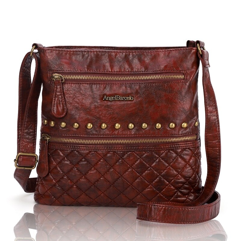 Angelo Barcelo Delle Donne Dell'annata Crossbody Sling Bag: Coffee