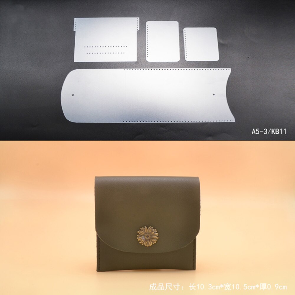 DIY leather craft small women wallet card holder sewing pattern PVC