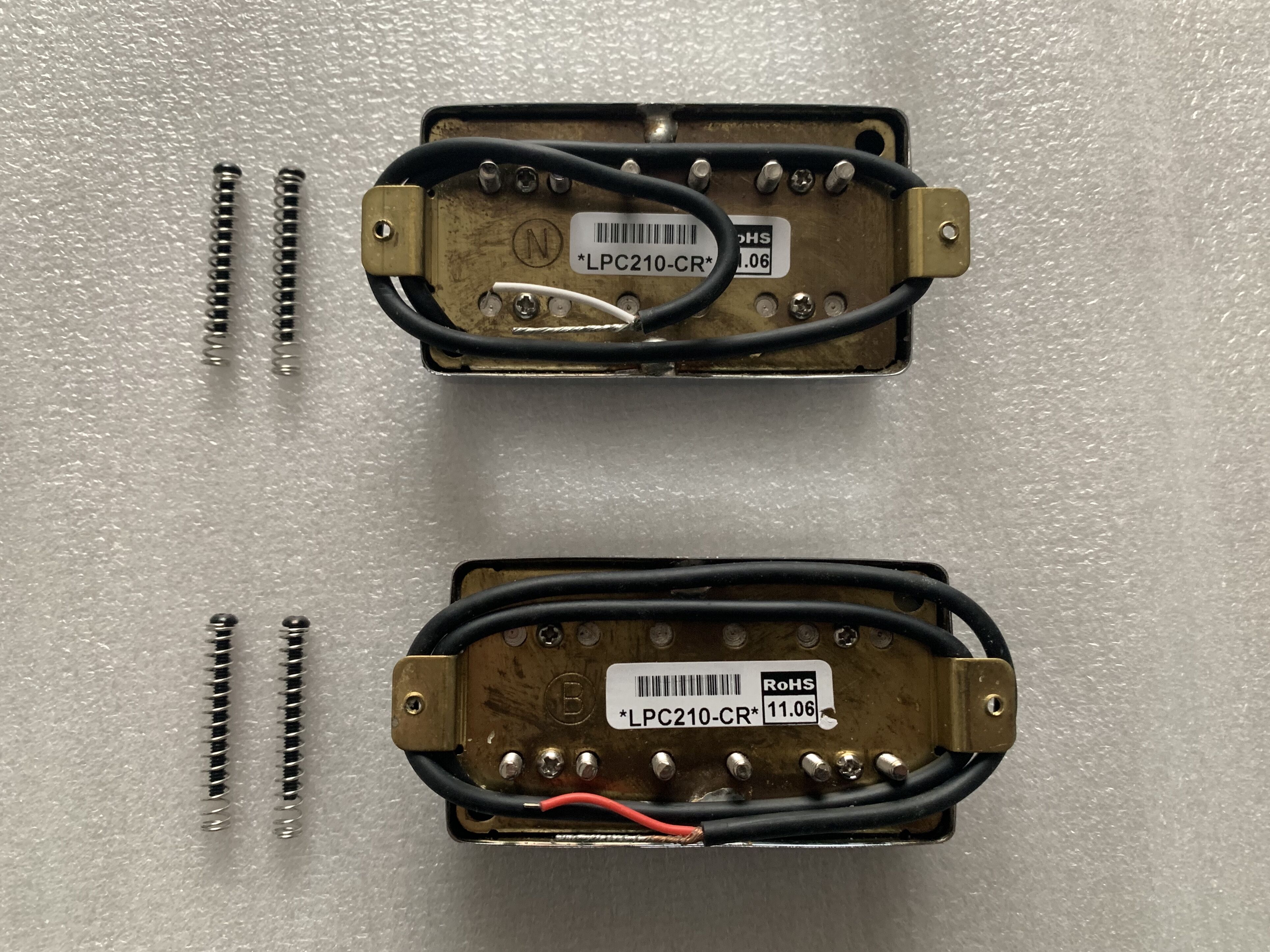 Set of Genuine Chrome Humbucker LPC210-CR N and B Pickups With Screws Made in Korea For Electric Guitars #P215