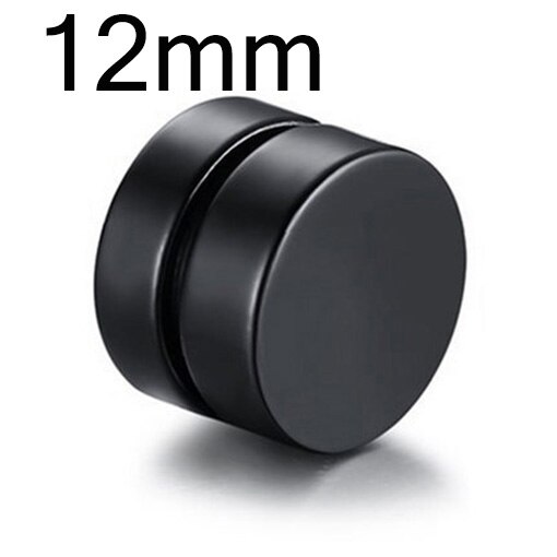 Runde SchöNe Kreis Nicht durchbohren 1PC Starke Magneten Magnet Ohr Mens Clip etwa6mm/8mm/10mm/12mm5 Farben Mädchen Ohrringe: 12mm Schwarz