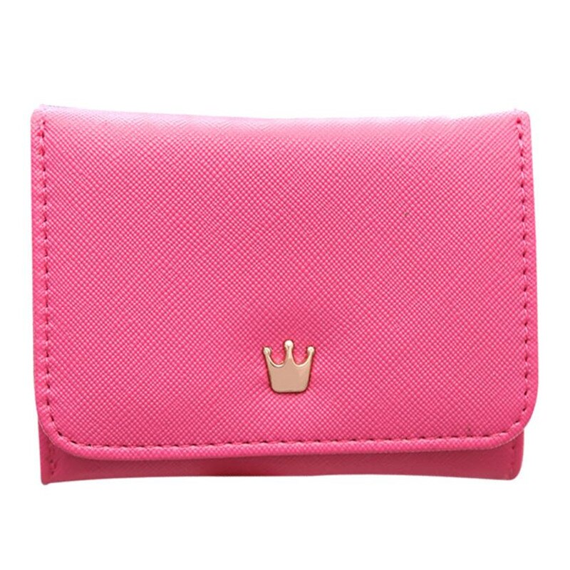Carteira feminina pequena de couro, carteira feminina curta feita em couro com zíper, bolsa para moedas, nova, 2018: Watermelon Red