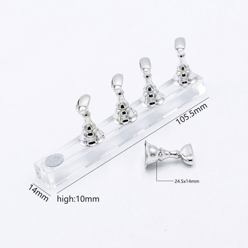 Multi-Color Magnetische Nail Tip Display Magneet Nail Art Praktijk Stand Houder Uv Gel Polish Met Plank Manicure Tools: Licht Groen