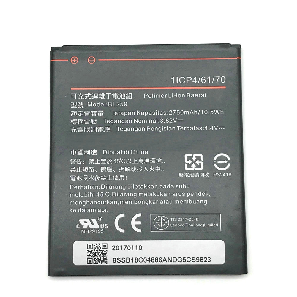2750mAh BL259 BL 259 baterii telefonu dla Lenovo cytryny 3 3S K32C30 K32c36 Vibe K5 / K5 plus / A6020a40 A6020 a40 A 6020a40 baterii