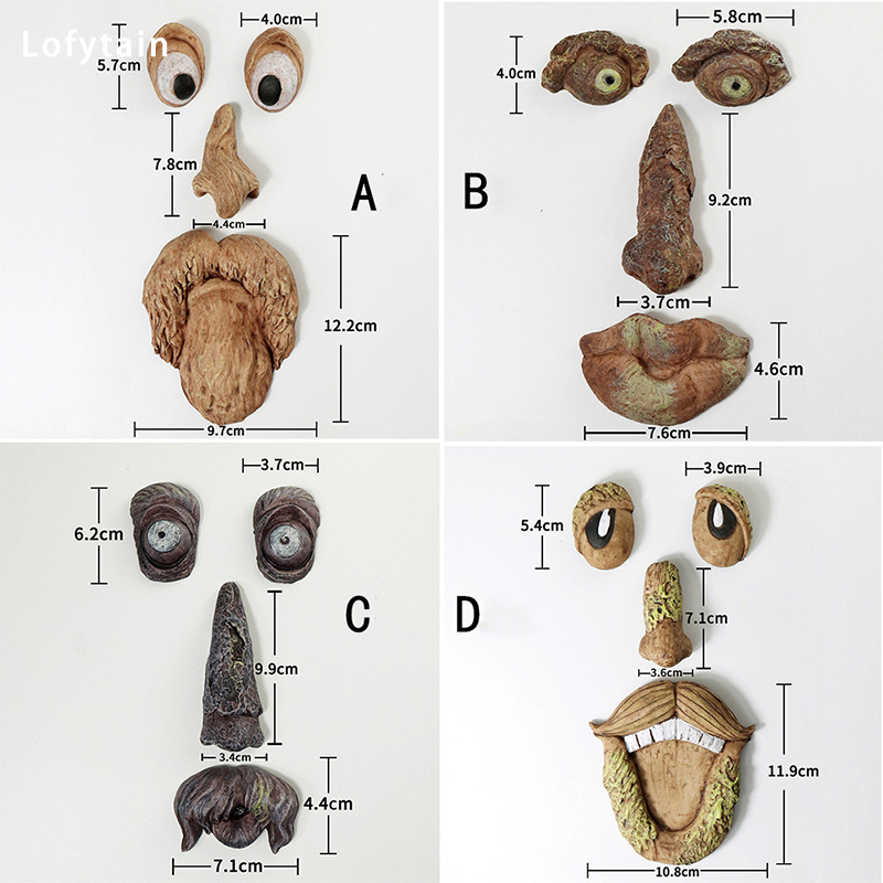 Lofytain DIY Funny Old Man Tree Face Hugger Garden Art Outdoor Tree Amusing Old Man Face Sculpture Whimsical Tree Face