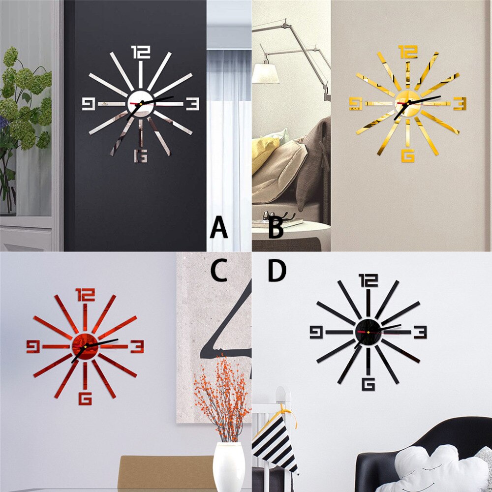 Simplicity Quartz clocks watches wall clock rushed mirror sticker living room decor Acrylic clock z0315