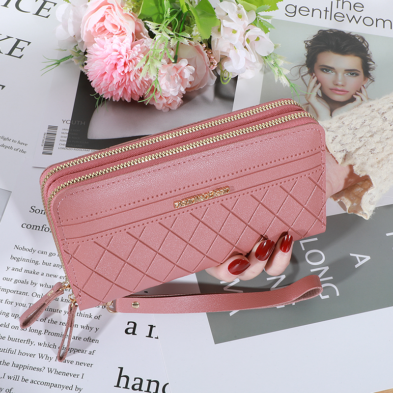 Lang damelommebok damevesker dusk myntveske kortholder lommebøker dame pu-skinn clutch
