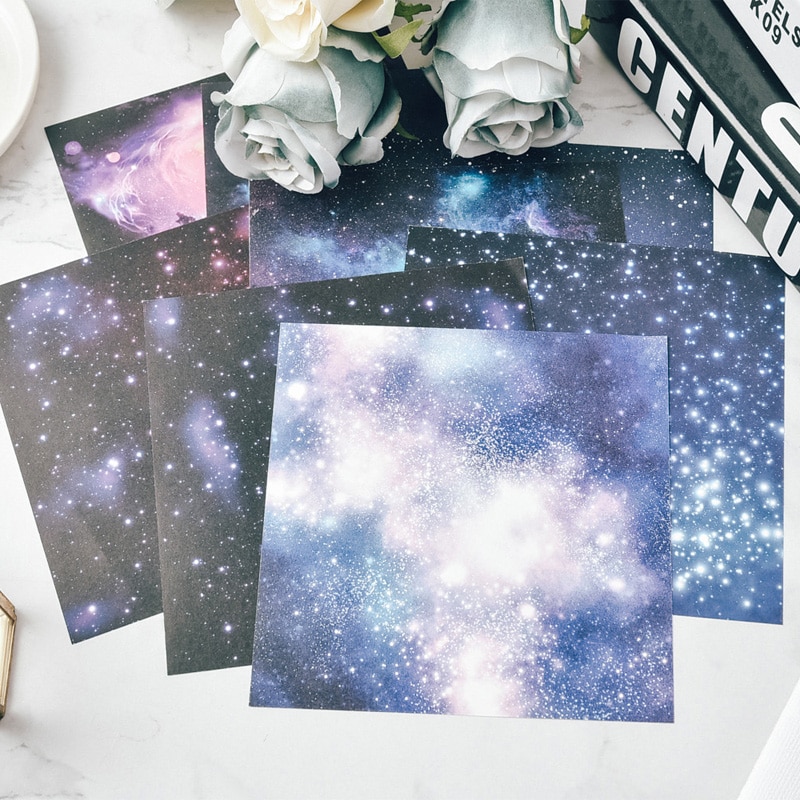 Papel de fondo de universo estrellado azul, planificador, manualidades, papel recortes, álbumes de fotos DIY decorativos