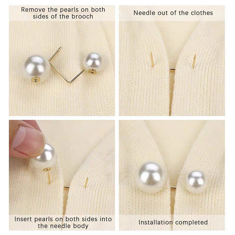 8 SZT. Szpilki robić sukienki w talii, kołnierzyk, perła, antypoślizgowe agrafki, broszka robić sukienki, dekoracja, regulacja szalika, moda
