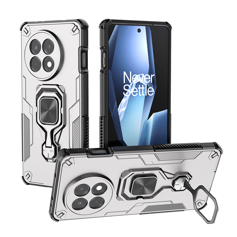 Lensbescherming Kickstand Case voor OnePlus 13 One Plus 13R Cover Ring Stand Magnetische beugel Shell Fundas Coque: GRIJS / OnePlus 13