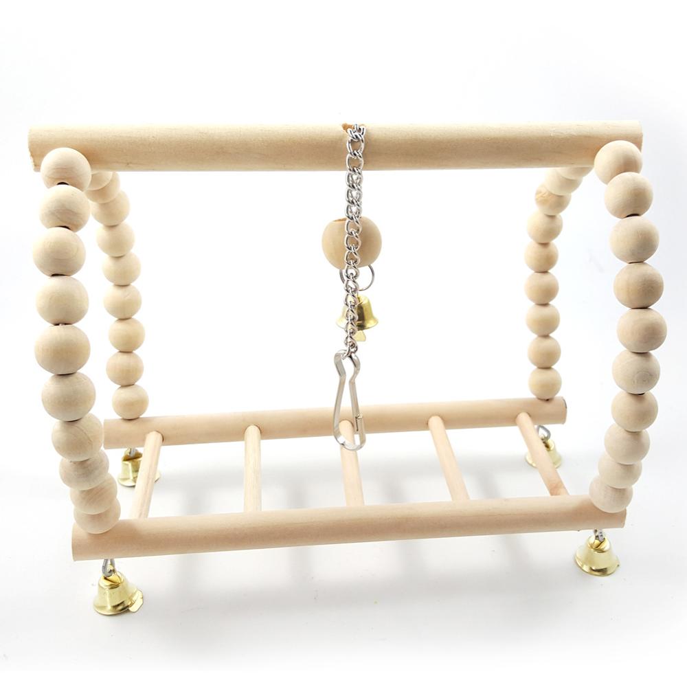 Columpio para aves de juguete para loros, juguete colgante para escalada, puente con escaleras, de madera, arcoíris, hamaca de guacamayos: as picture