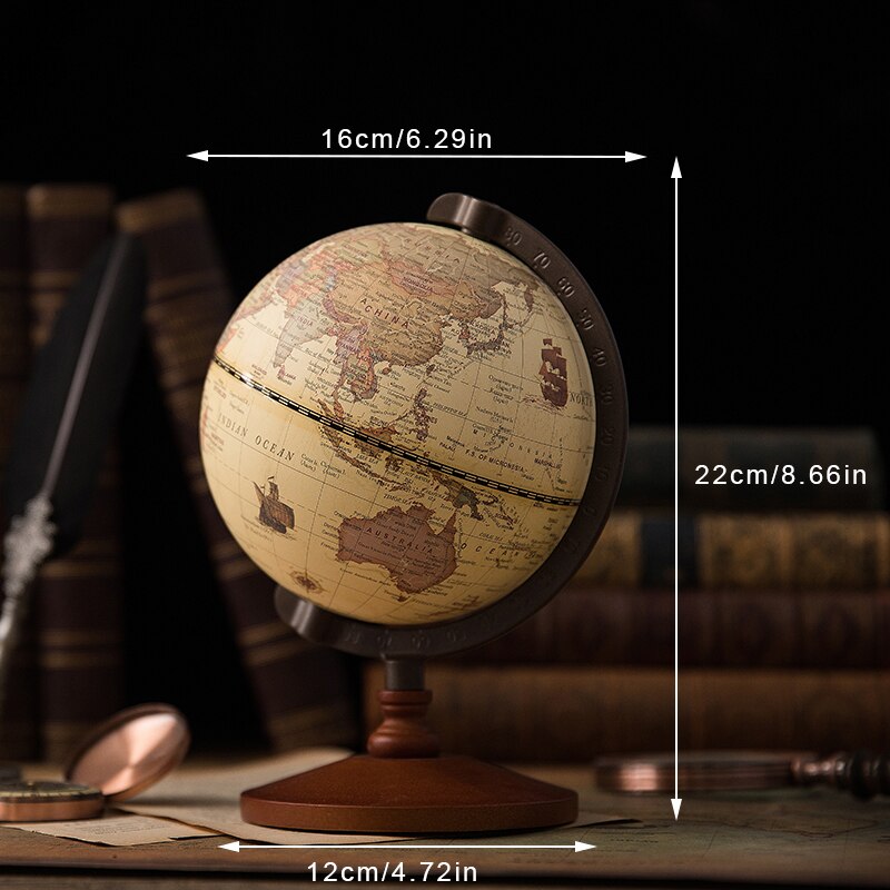 Wereldbol Mapa Home Decor Accessoires Globe Aarde 5 Inch Vintage Houten Globe Ornamenten Wereldkaart Geografie Desk Decor