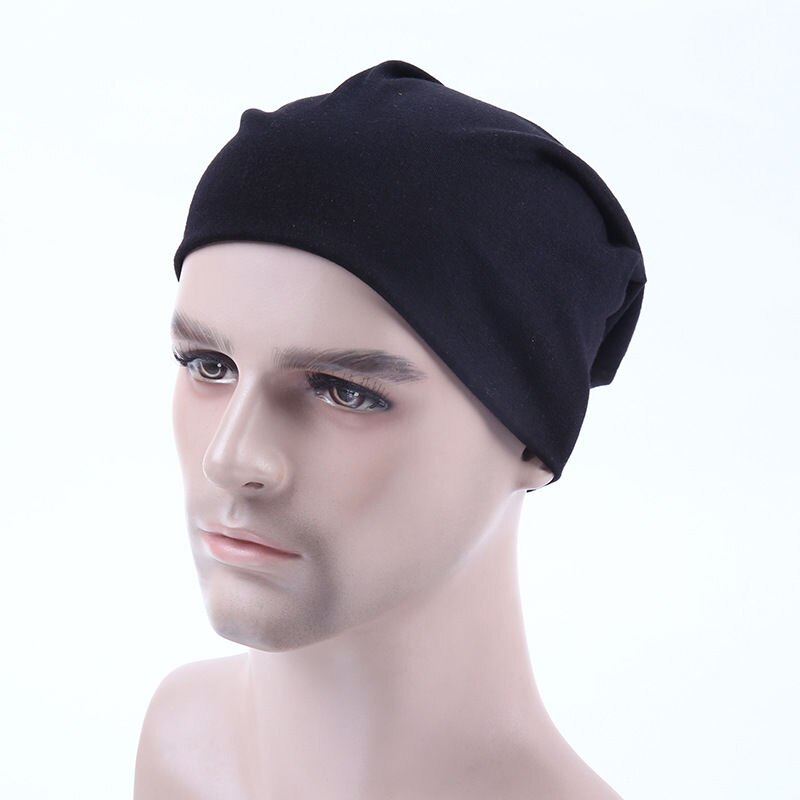 unisex Herren Hütte Gestrickte Winter Warme Übergroßen Ski schlapp Hütte Deckel ausgebeult Mützen Coole Hüte Für Männer Neue: Schwarz