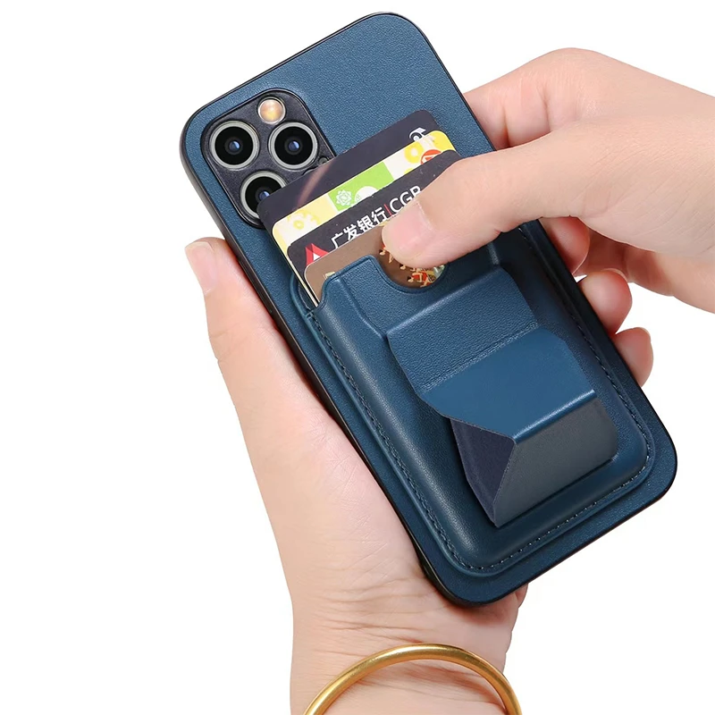 Magnetic Folding Wallet Card Holder Leather Macsafe Case for Magsafe IPhone 15 14 13 16 11 Pro Max 12 Plus Mac Safe Stand Cover