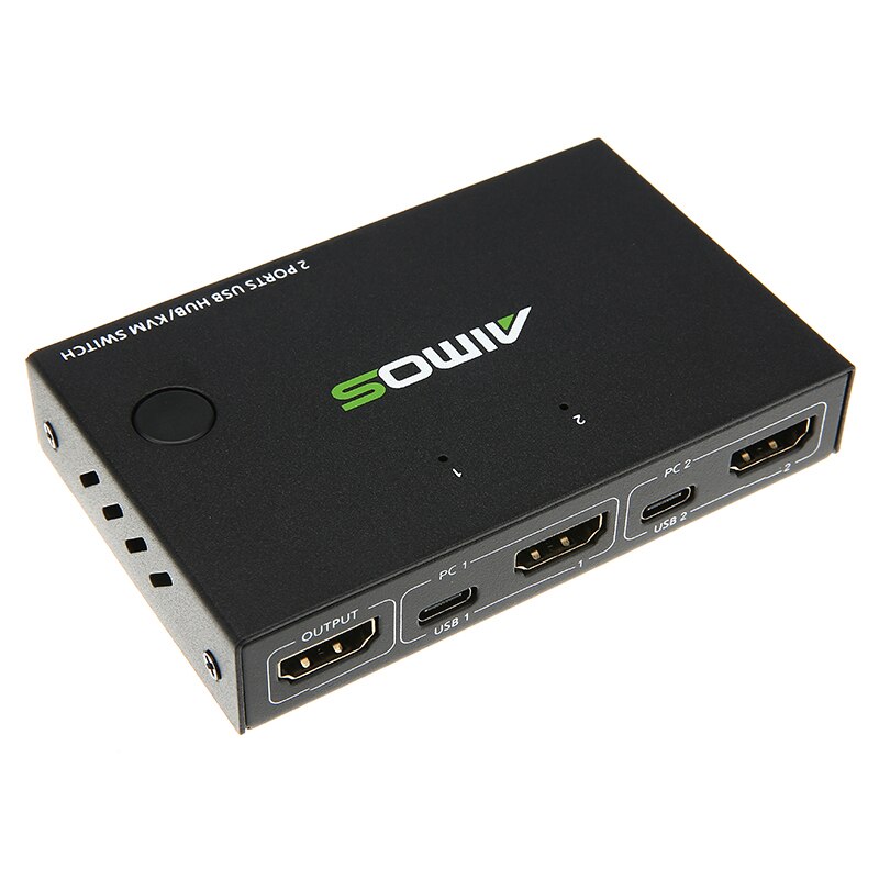 2-Port HDMI KVM Switch with Built-In Cables - USB 4K 60Hz - KVM / audio switch - 2 ports