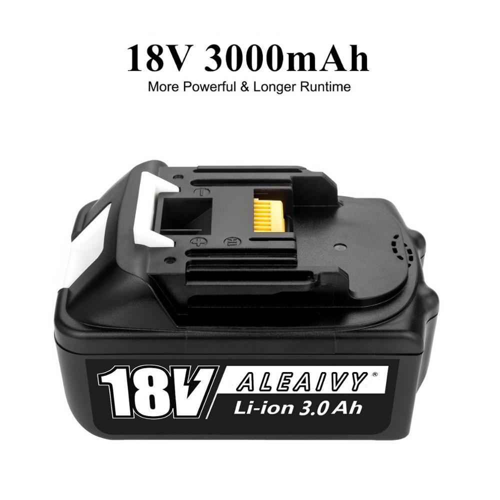 Makita 18V 6.0Ah Rechargeable Li-ion battery For Makita power tool 18 v Batteries BL1840 BL1850 BL1830 BL1860B LXT 400 + Charger: 3.0Ah
