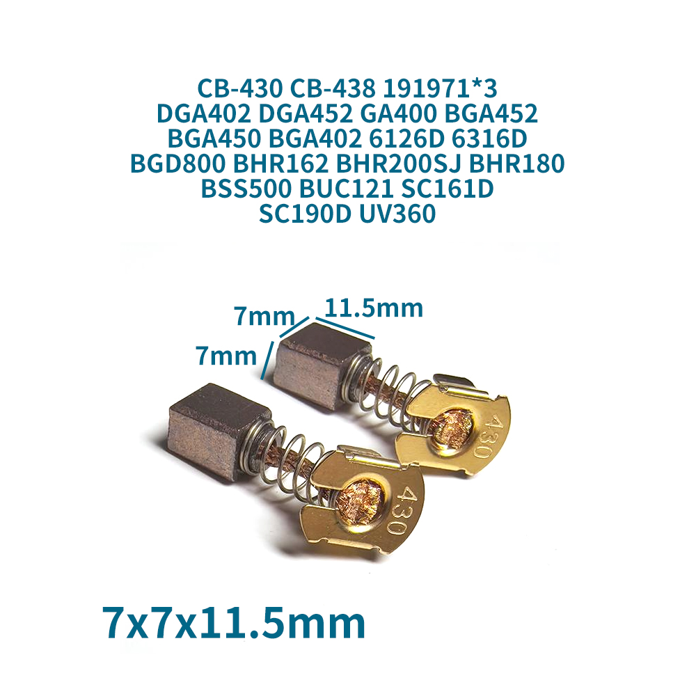 CB-430 CB-438 191971*3 Carbon Brushes for Makita DGA402 DGA452 GA400 BGA452 BGA450 BGA402 Carbon Brush Holder Accessories
