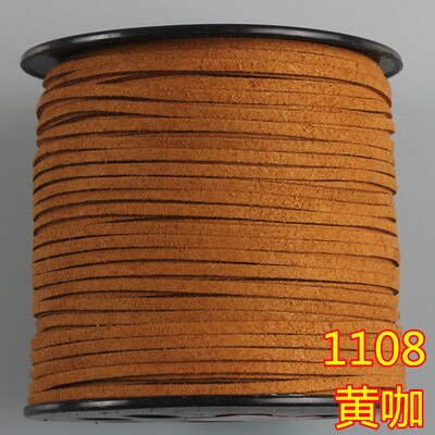 Black White Brown 100 Meters 3mm Flat Faux Suede Velvet Korean Leather Cord String Rope String Lace Jewelry Finding for DIY Chok: 1108