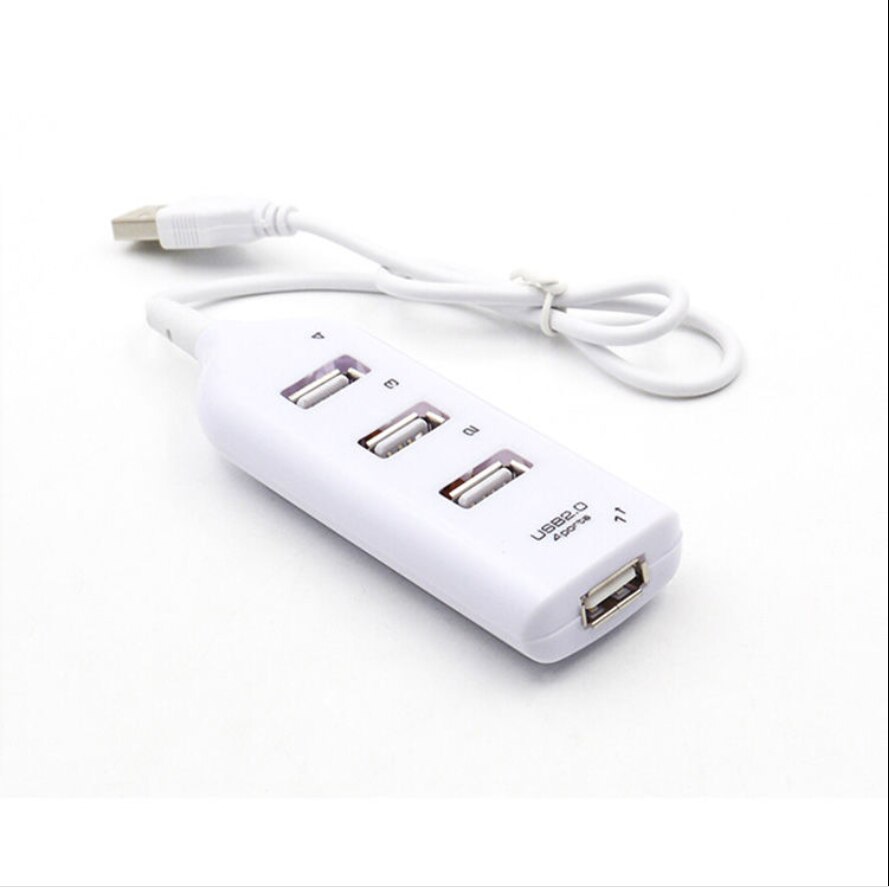 4-Port USB3.0 Hub With LED Light Bar PC/Laptop Docking Station Multi-interface Splitter USB Converter: USB2.0 55CM WHITE