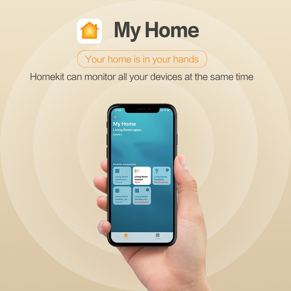 ZemiSmart-Sensor inteligente HomeKit Zigbee Hub, Sensor PIR para puerta y ventana, Sensor de temperatura y humedad, Kit de Sensor de ZMHK-01Homekit