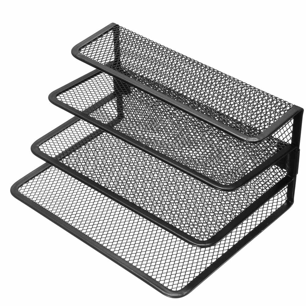 17.5*9*12.5CM Desktop File Holder Metal Mesh File Box Block Data Rack Document File Bar Box Storage Shelves Office Organizer