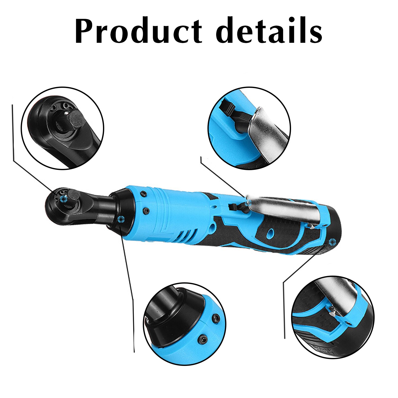 12V Electric Right Angle Wrench 3/8"Cordless Ratchet Wrench With Battery Set Rechargeable Car Repair Power Tool