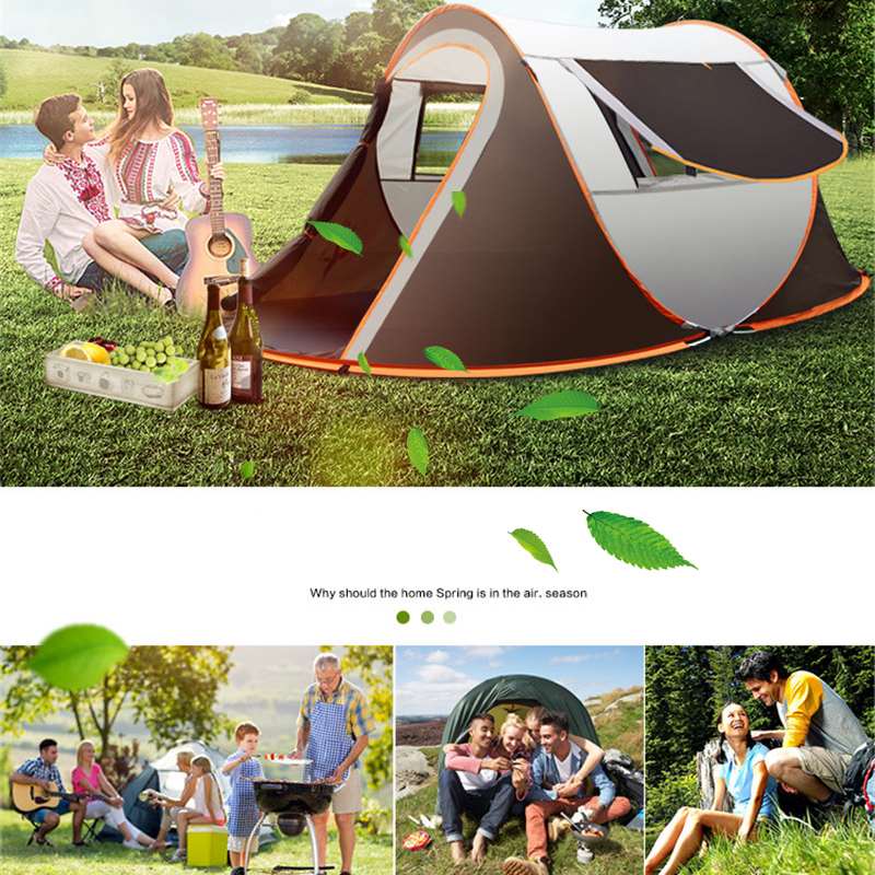 2-3 Mensen Gooien Tent Outdoor Automatische Tenten Dubbele Laag Waterdicht Camping Wandelen Tent 4 Seizoen Outdoor Grote Familie tenten