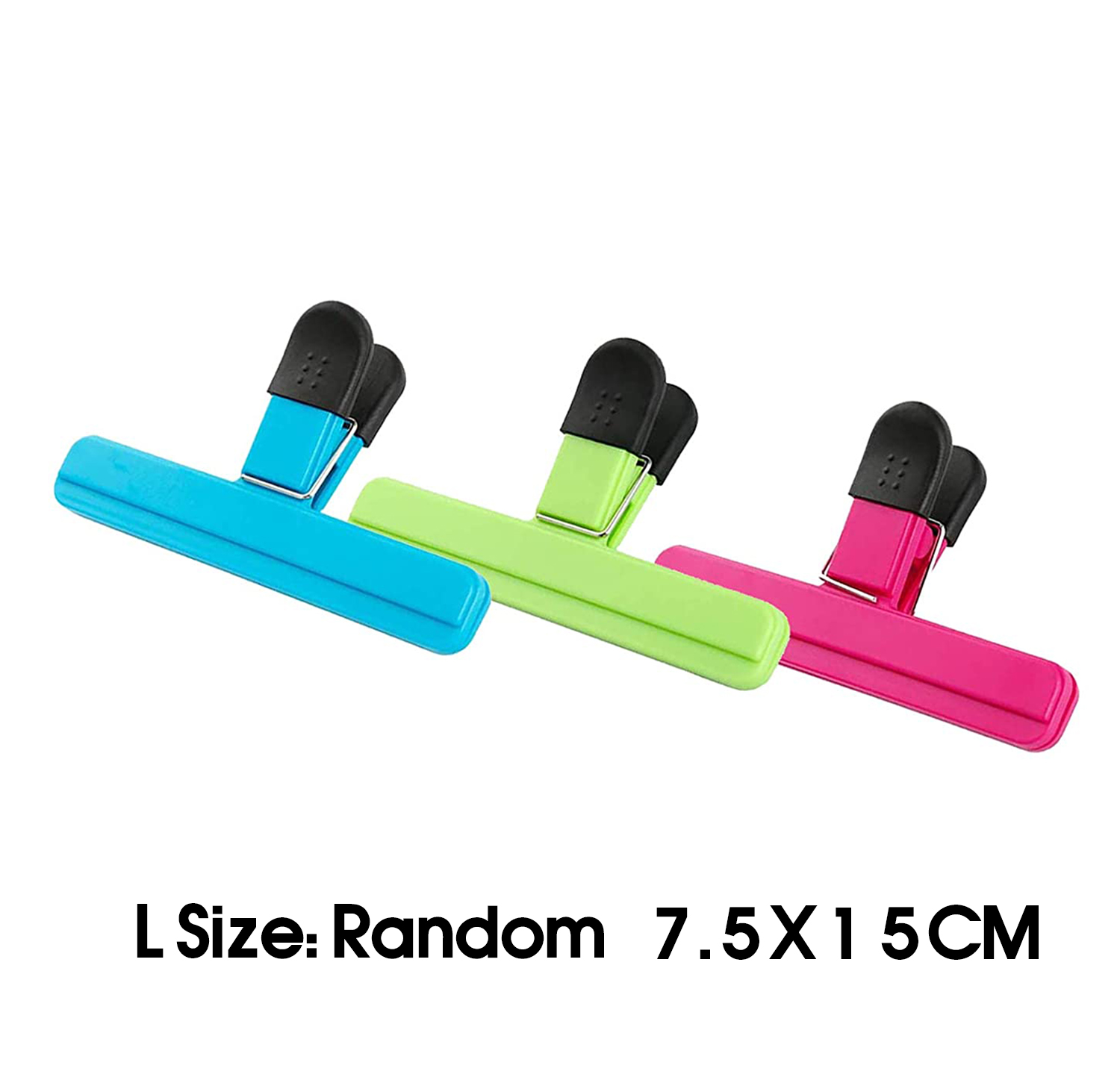Clip de sellado de bolsas de comida para el hogar, Clip de cierre para bolso para té o café, Clips de plástico portátiles, herramienta de almacenamiento para la cocina, 1 Uds.: L 1Pcs Random Color