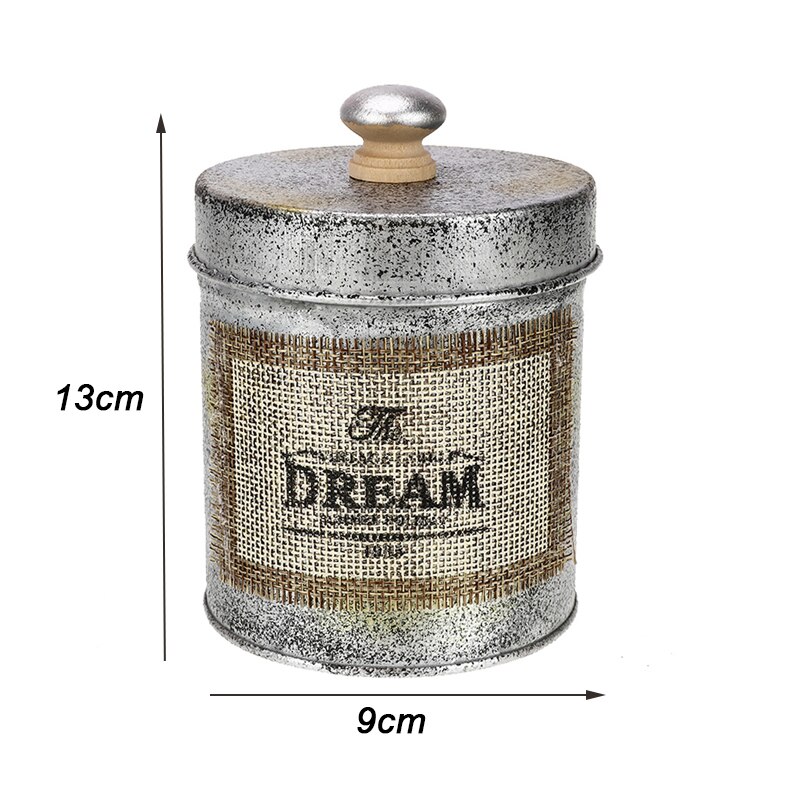 Organizer Desktop Sundries Box Kitchen Tableware American Retro Antique Metal Storage Jar Box Nuts Jar Snack Home Decoration