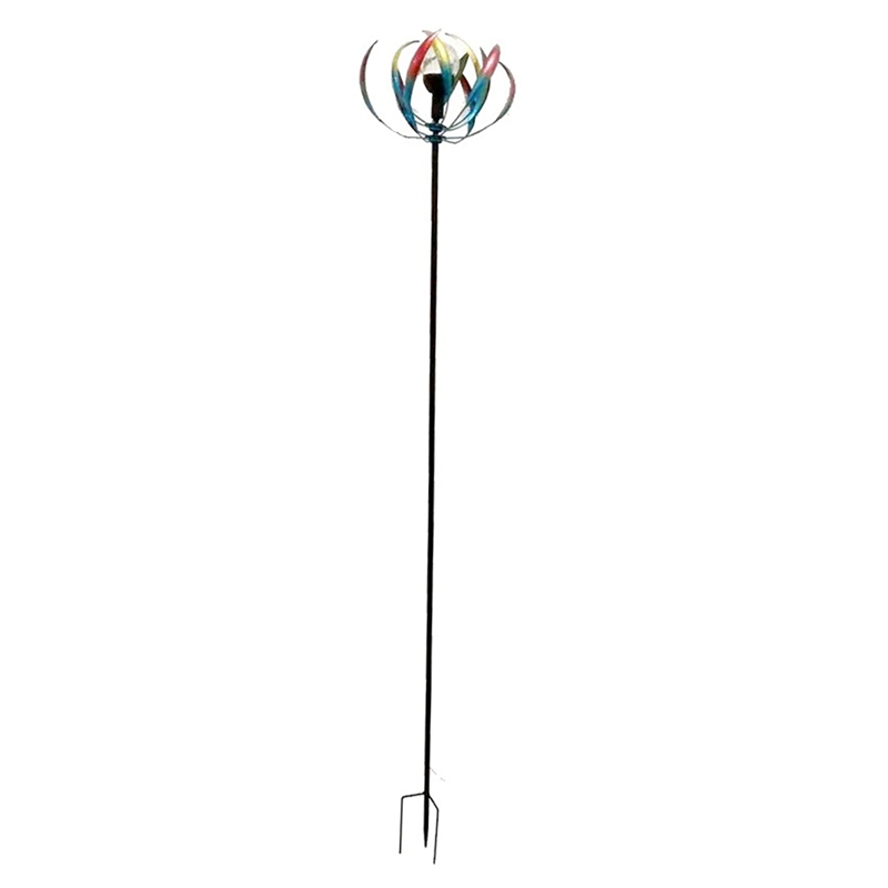 For Outdoor Park Courtyard Garden Grass Lawn Plug-in LED Light Solar Windmill Lawn Garden Decoration Wind Turntable E