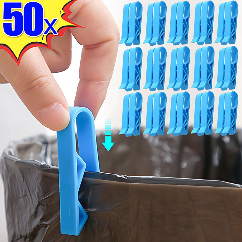 2-50pcs Waste Basket Can Fixation Clip Rubbish Bag Clips Practical Garbage Bag Anti-Slip Holder Clamp Snack Bag Sealing Tools
