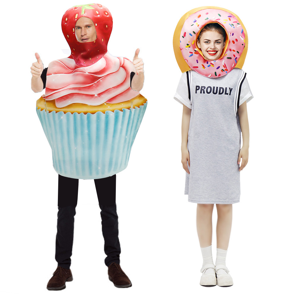 Costumi di halloween per donne divertenti cibo delizioso abbigliamento cosplay abbigliamento accessori per festa di compleanno torta costume